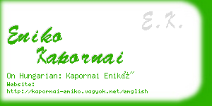 eniko kapornai business card